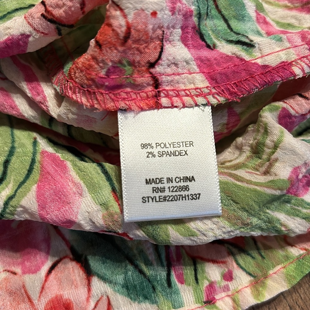 Chenault Pink and Green Floral Ruffle Sleeve Top - Picture 5 of 5